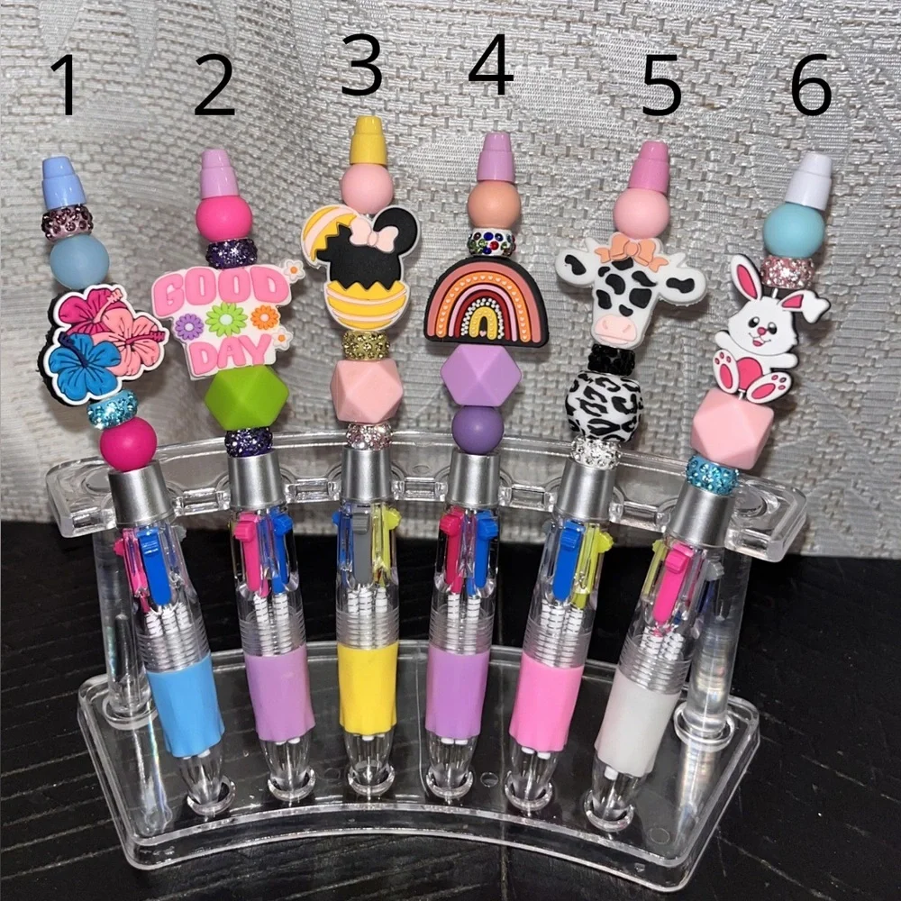 Colorful Handmade Beaded Multi-Color Ink Pen 🖊️💕 - Picture 1 of 7